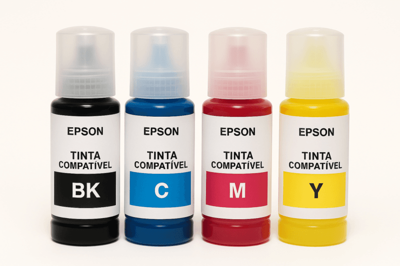 Garrafas de tinta compatíveis Epson 102 103 106 107 – Preto, Ciano, Magenta, Amarelo