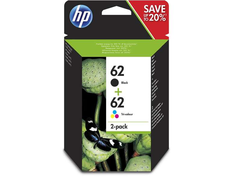Pack Tinteiros HP 62 Original Preto e Tricolor